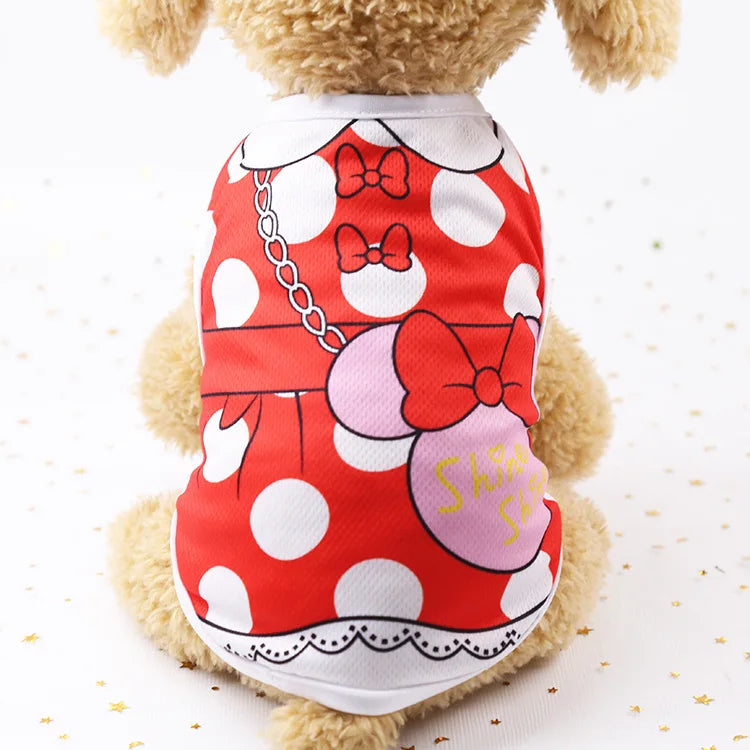 Pet Dog Clothes Clothing Cartoon  Puppy Dogs Soft Vests Summer Shirt Casual T-Shirt for Small Pet Supplies vest for dogs