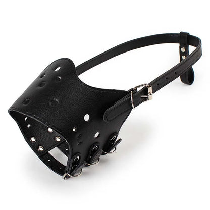 Dog Muzzle Leather Comfort Secure Anti-Barking Muzzles for Dogs Breathable and Adjustable Dog Muzzle Allows Drinking and Eating