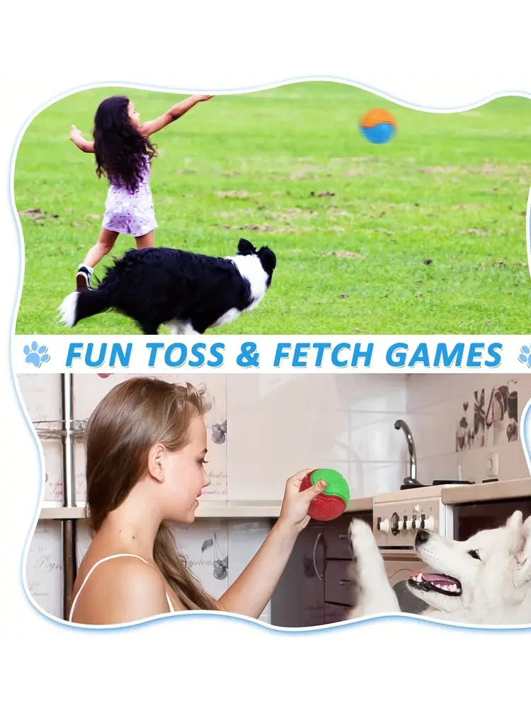 Dogs Interactive Toys Soft TPR Toys for Dog Pet Teeth Cleaning Bite Resistance Squeaky Dog Ball Toy