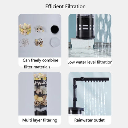 Aquarium Filter 4 in 1 fish tank filters for Fecal Suction  Water Purification High-efficiency Filtration With Filter Balls