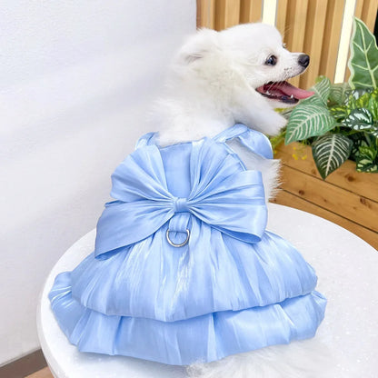Summer Pet Dog Skirt Puppy Striped Butterfly Skirt Princess Baby Dog Wedding Midi Dress Cat Skirt Shih Tzu Dog Clothes for Party