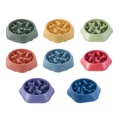 Slow Feeder Dog Bowls Slow Eating Pet Bowls Puzzle Anti-Gulping Interactive Bloat Durable Preventing Choking Healthy Dogs Bowl