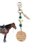 Saddle Rope Key Chain Vintage Horseshoe Cowboy Keychain Pendant With Feather Western Alloy Keychain With Safety Buckle Carved