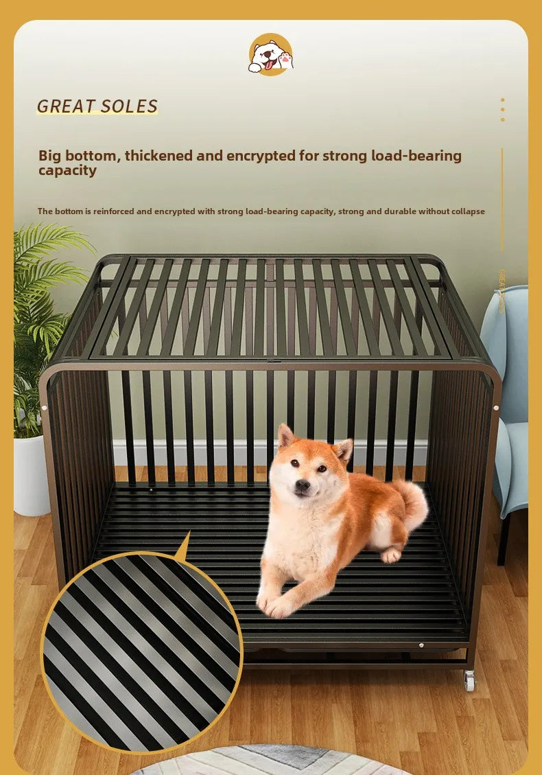 Dog cage Household Indoor with toilet Large Medium Small Dog Teddy Corgi Bichon Shiba Golden Retriever Large cage Kennel