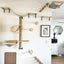 Cat Wall Furniture Wooden and Sisal Climbing Shelves Stairway and Ladder Cat Bridge Scratching Post for Grinding Claws and Rest