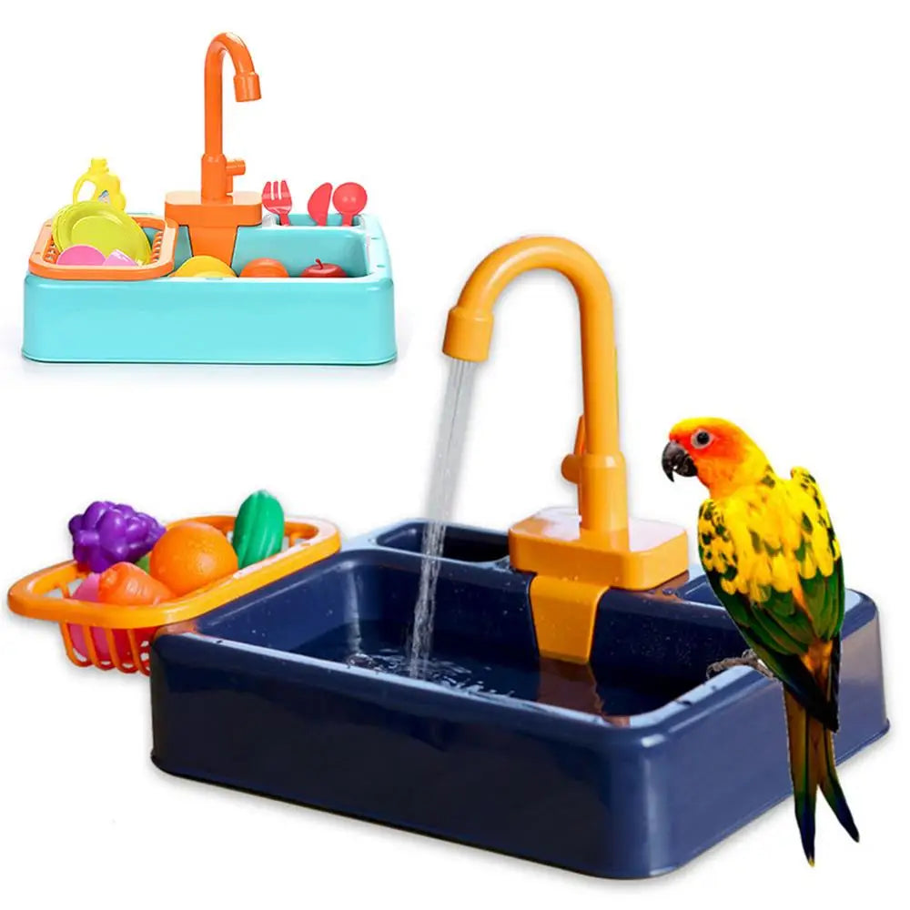 Bird Bathtub Shower Automatic Bathtub with Faucet Multifunctional Parakeet Shower Parrot Canary Feeder Birds Pet Supplies