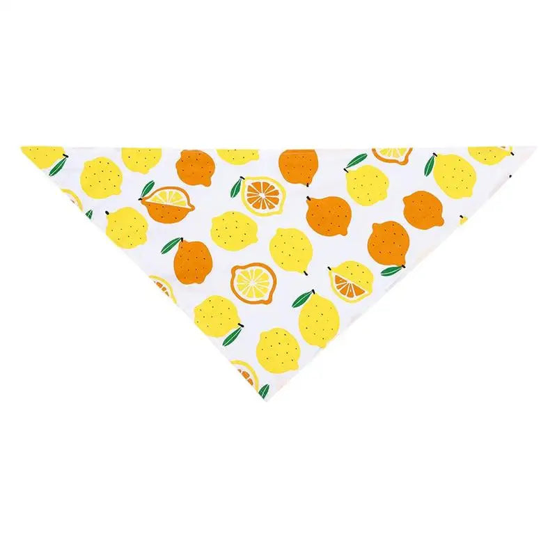 Fruit Dog Bandana Triangle Scarfs Bibs with Cute Fruit Pattern Cartoon Dog Triangle Bib Fruit Print Pet Neckerchief for Pet Dog