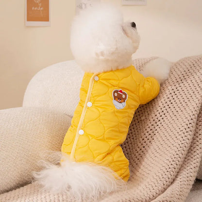 Winter Dog Jacket Pet Four Legged Dog Clothes Fashion Pocket Warm Dog Coat Puppy Jumpsuit Chihuahua Bichon Costume Dog Supplies