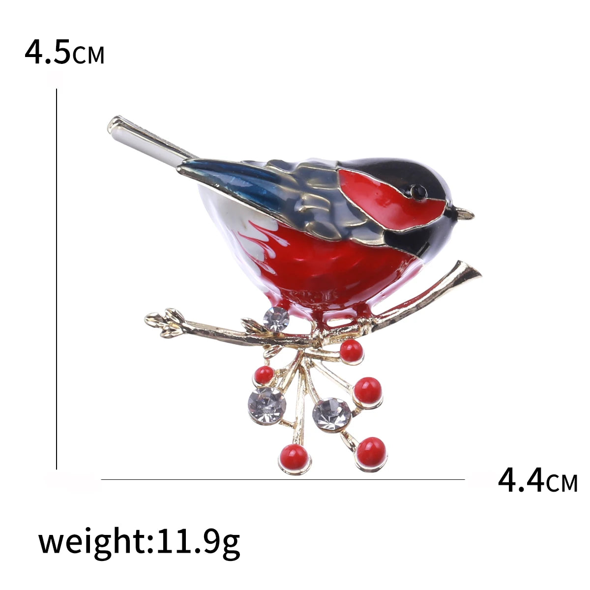 Enamel Bird Brooches for Women Rhinestone Sparrow Pins Magpie Badge Office Party Friend Gifts Accessories