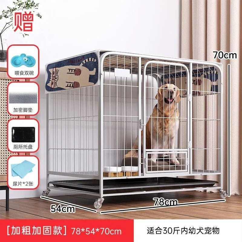 Dog Cage Large Dog Small to Medium Dog Golden Retriever Labrador Corgi Side Ranch with Toilet Separation Indoor Household Nest
