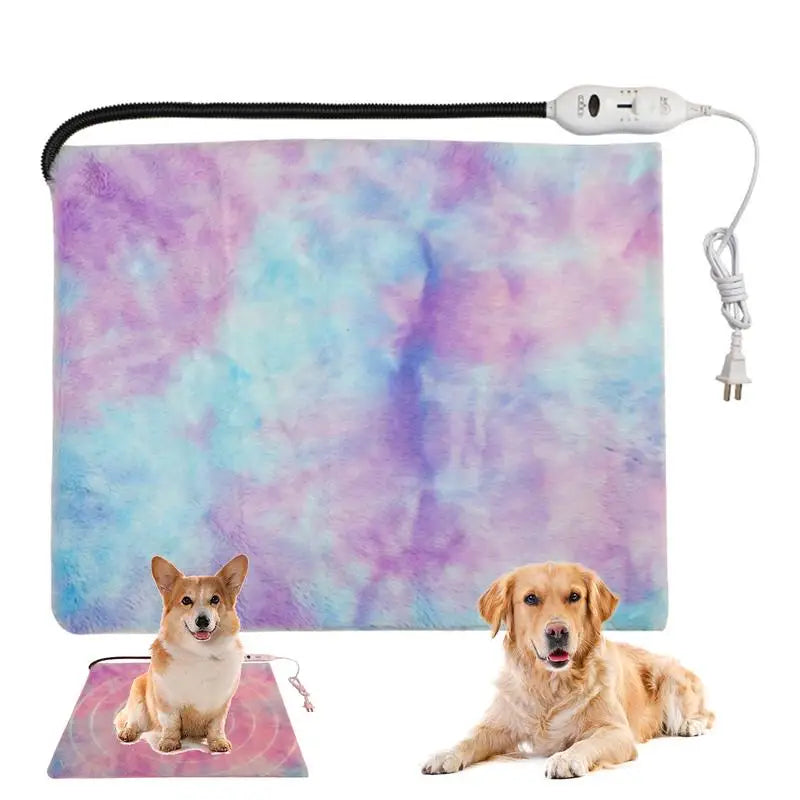 Pet Heating Pad Dog Warming Pad Non Slip Bottom Easy Clean Soft Cover Chew Resistant Heated Blanket For Dogs For Indoor Pet