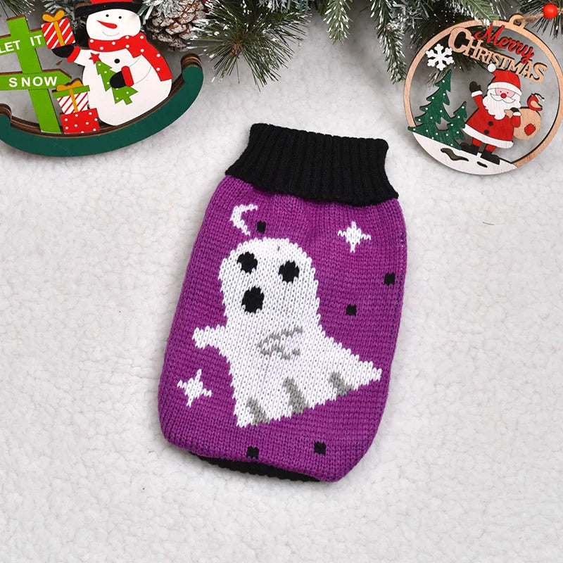 Dogs Sweater Winter Knitted Dog Jumpers For Small Large Dogs Designer Cat Chihuahua Warm Clothes For Small Breeds Dogs Christmas