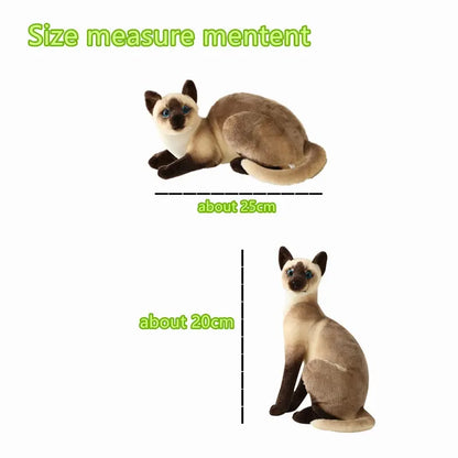 Stuffed Siame Cats Plush Toy 20/25cm Simulation American Shorthair Cute Cat Pet Toys Lifelike Home Decor Birthday Gift