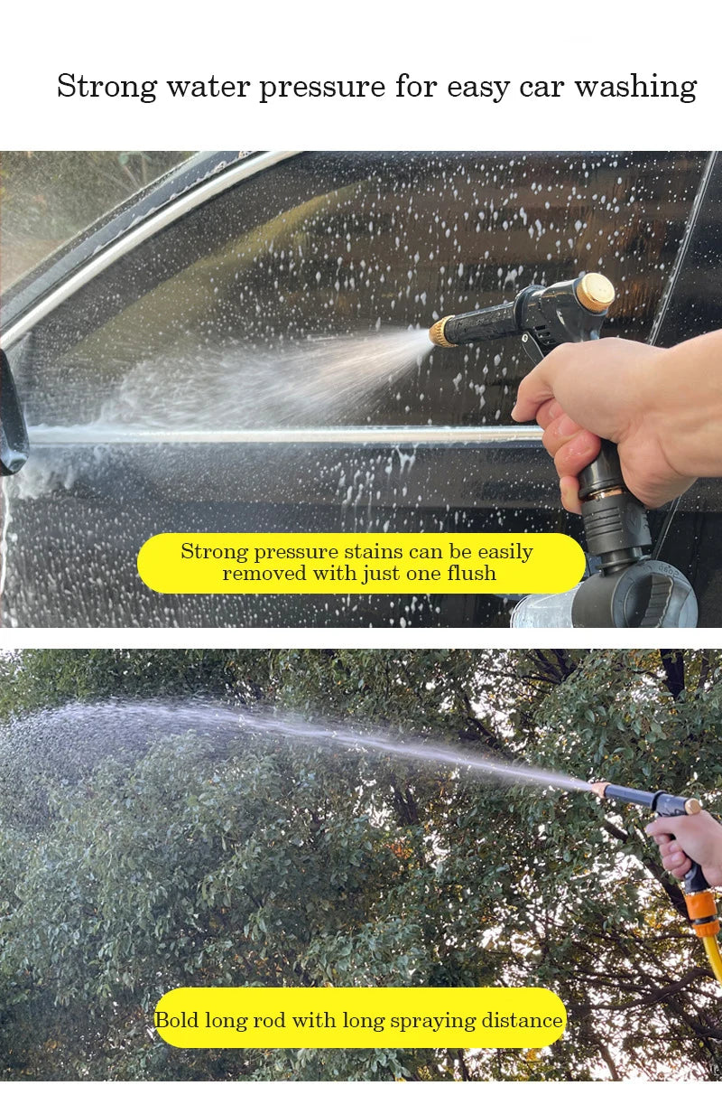 High pressure household garden car wash water gun hose telescopic watering pet cleaning shower nozzle divine tool set