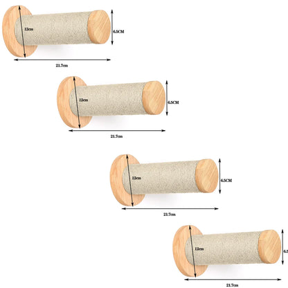 Cat Bridge Wall Mounted Wooden Furniture Scratcher Kitty Beds Perches Stable Cats Wall Shelves For Sleeping Playing Climbing