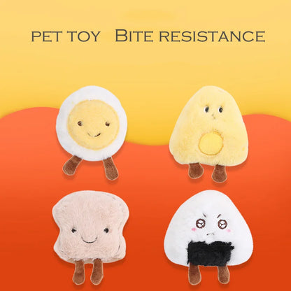 Rice Ball Tasty Food Toys For Dog Teeth Cleaning Soft Cotton Cat Products Catnip Puppy Pet Item Squeaky York Dog Accessories