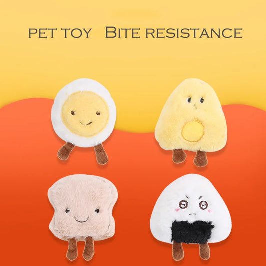 Rice Ball Tasty Food Toys For Dog Teeth Cleaning Soft Cotton Cat Products Catnip Puppy Pet Item Squeaky York Dog Accessories