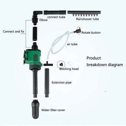 6W 3in1Fish Tank Water Pump Aquarium Filter 220V-240V Submersible Pump For Water Cycle and Pumping of the Fish Tank Rain Spray