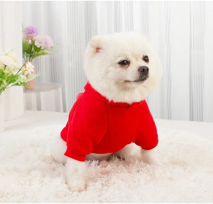 Fleece Lined Dog Hoodies Cute Girl Dog Sweatshirt Spring Winter Doggie Clothes Puppy Coat with Hat Pet Apparel for Small Dogs