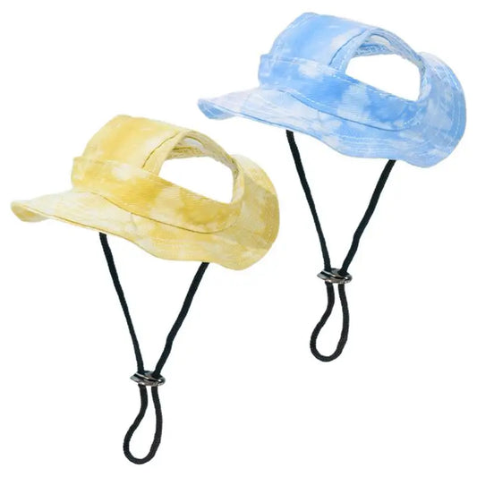 Sun Hat for Dogs Bucket Hat Dog Hat Summer Fishing Hat with Ear Holes Adjustable Dog Visor Wide Brim Hat Pet Hats for Outdoor