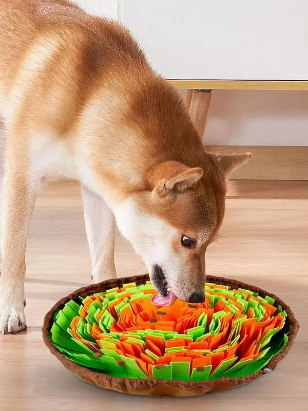 Pet Dog Sniffing Mat Anti-Slip Pet Foraging Mat Interactive Sniff Mat Flower-Shaped Feeding Puzzle Toy Sniffing Interactive