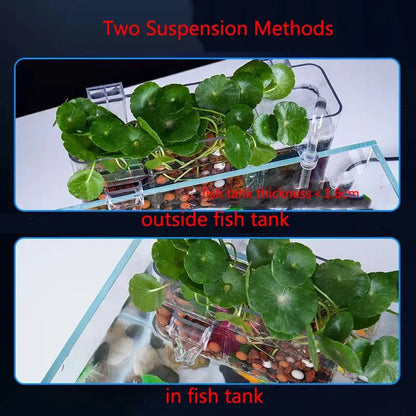 3in1 Fish Tank External Filter Box Plastic Filter Dry and Wet Separation Small Silent External Suspend Aquarium Drip Overflow