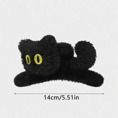 1pc multi-color women's and girls' autumn and winter plush three-dimensional cat, large size, cute clip, shark clip, hair claw