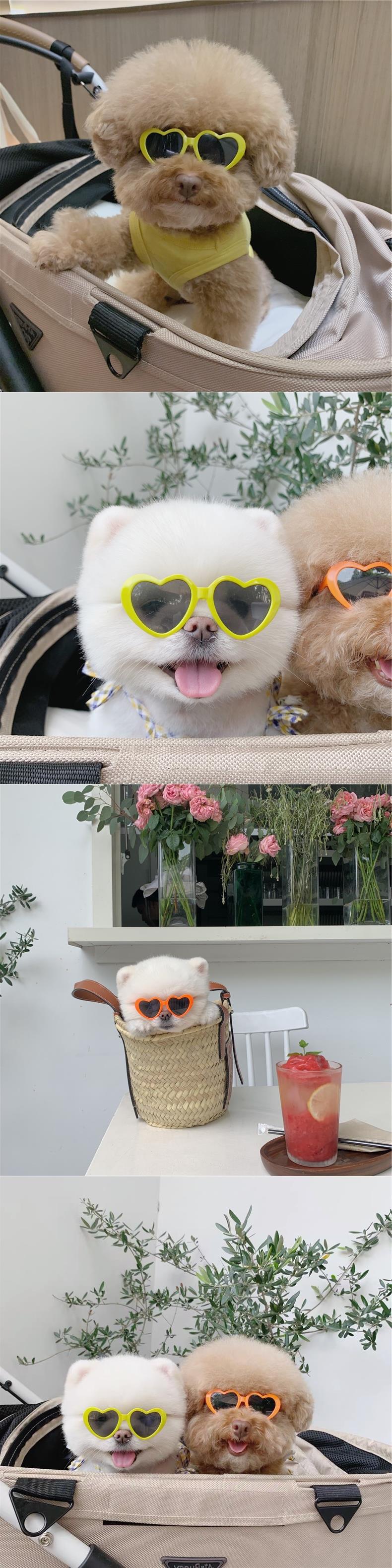 New love pet glasses dog cat cute creative fashion sunglasses sunglasses with jewelry pet beauty decoration supplies