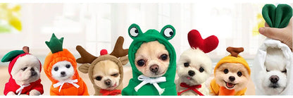 Cute Fruit Pet Costume Dog Clothes for Small Dogs Warm Fleece Doggy Hoodies Pet Dog Cat Clothing Puppy Sweater for Chihuahua Pug