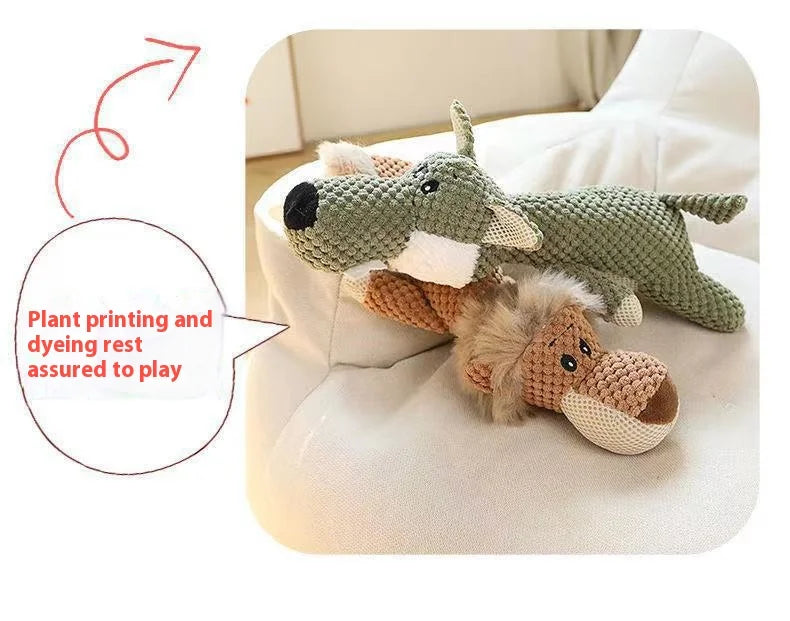 Pet dog toys, plush, bite resistant, sound making, animal flooring, monkey, elephant, rhinoceros toys, pet supplies
