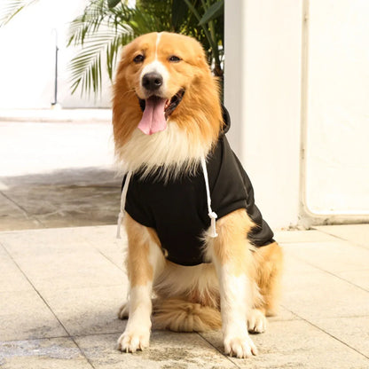 Warm Dog Clothes for Large Dogs Winter Pet Fleece Coat Sport Sweatshirt Hoodies with Snacks Pocket Gold Retriever Husky Apparel