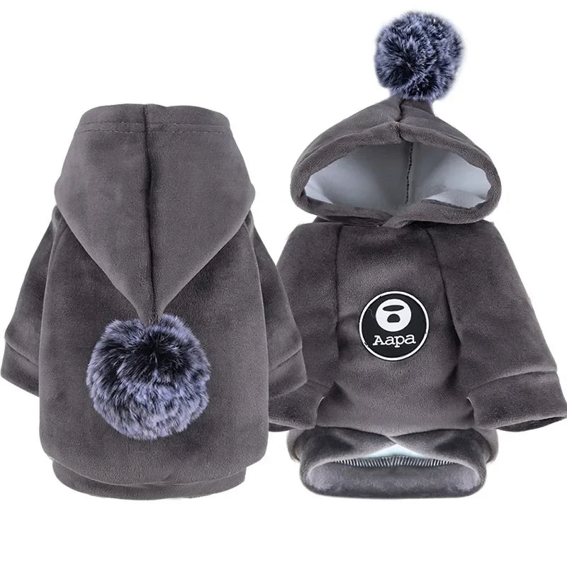 Pet Dog Cat  Clothes Fleece Hooded Hairball Coat Jacket Winter Kitty Small Medium Dogs Cats Cool Pajamas Chihuahua