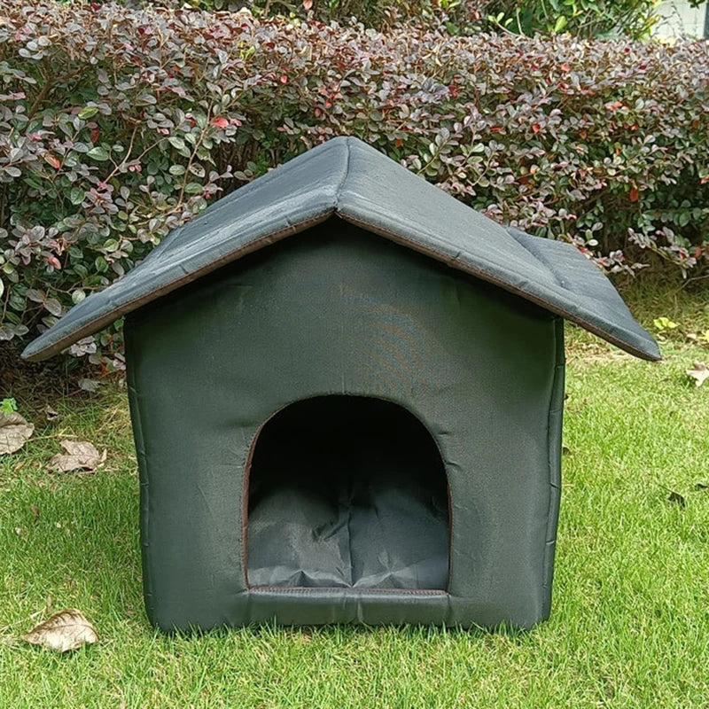Booteely Black Waterproof Dog House Oxford Cloth And Sponge Material Three Models To Choose From Outdoor Cat House
