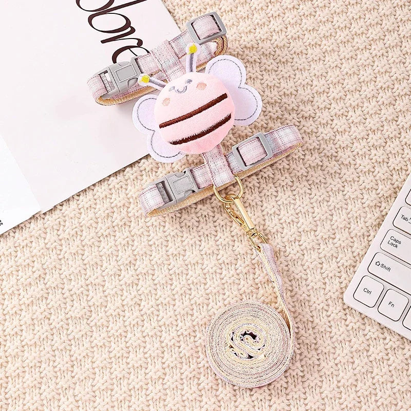 Adjustable Bunny Cat Dog Harness and Leash Set Walking Pet Harnesses for Small Animals Cats Rabbit mascotas Accessories Supplies