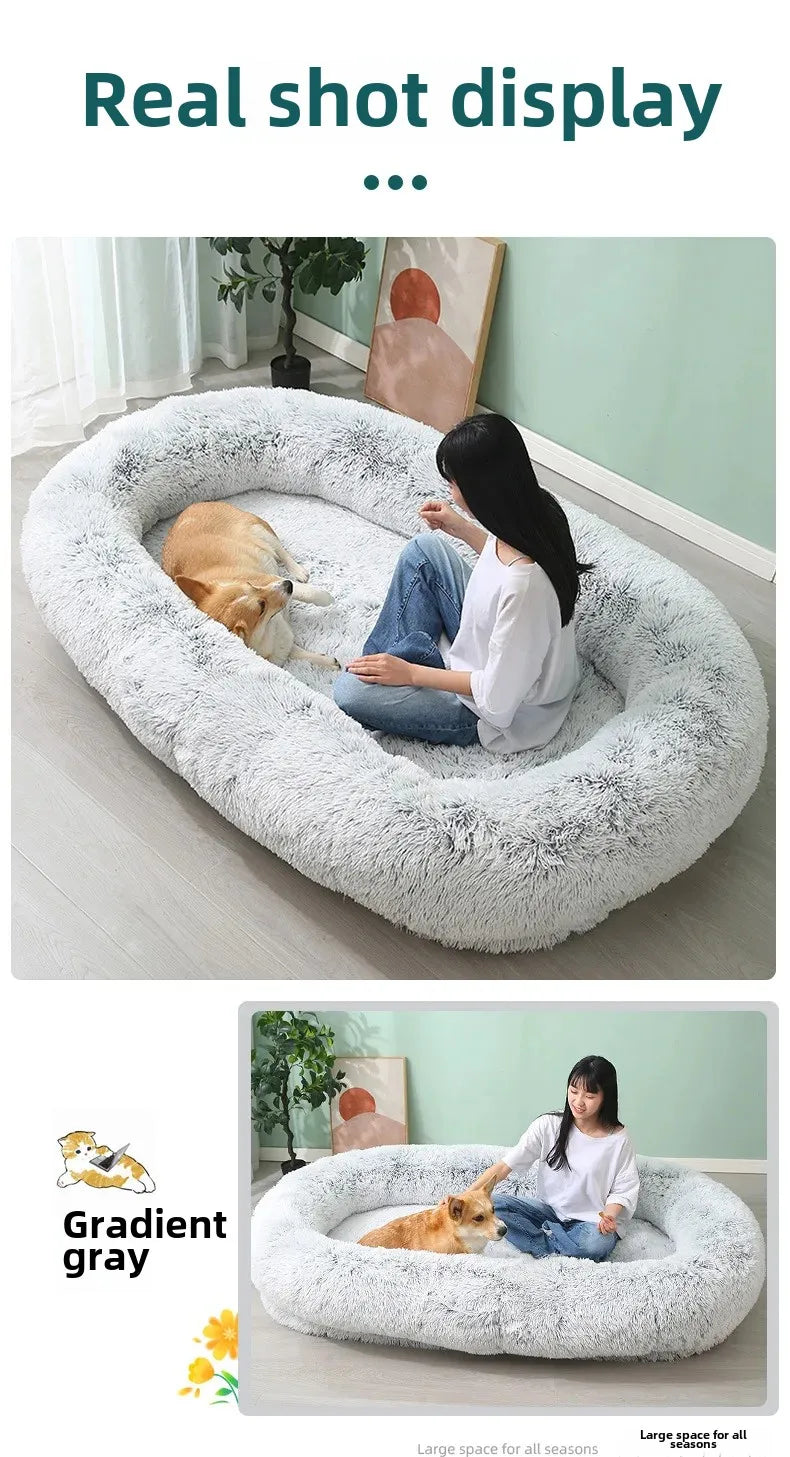 Large Kennel Pet Pad Human Dog Bed Winter Warm Pet Supplies Removable and Washable Sofa Lazy Can Sleep and Lie Down