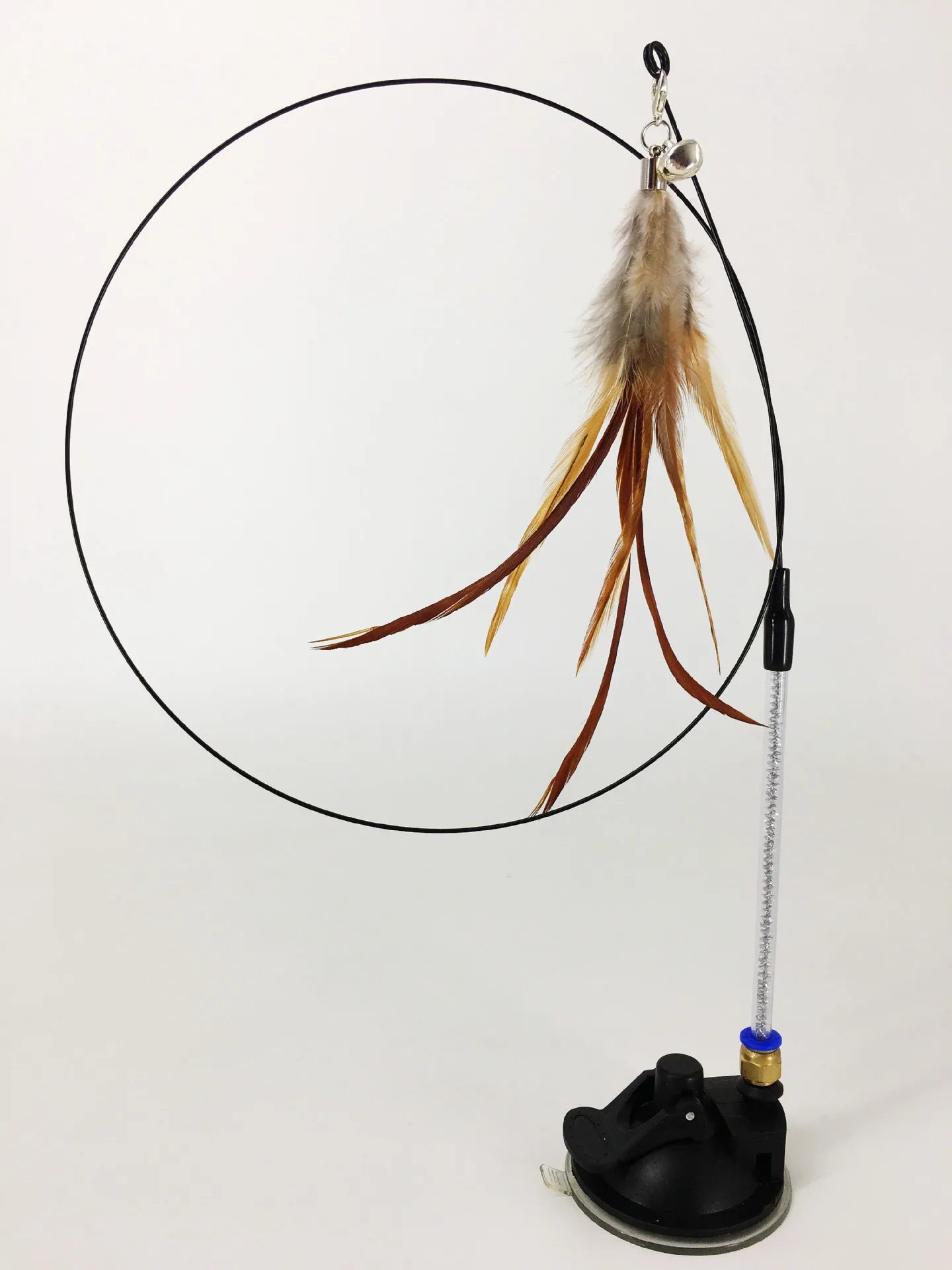 Interactive Cat Toy Handfree Cat Stick Playing Kitten Playing Teaser Wand Toy Suction Cup Bird/Feather Cat Wand Pet Supplies