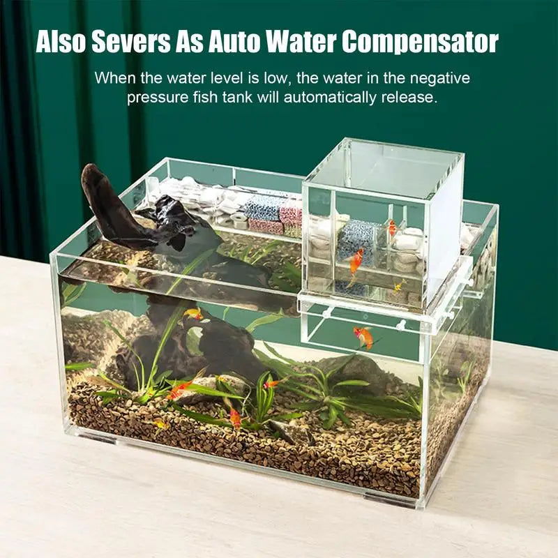 Negative Pressure Fish Tank Clear Fish Elevator Negative Pressure Small Fish Tank Vacuum Suspended Above Water Inverted