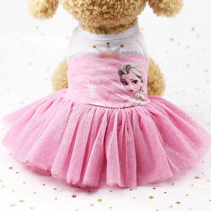 10PCS Pets Accessaries Dogs Cats Princess Flower Lace Dress For Pet Wedding Party Spring Summer small Teddy girl ropa para perro