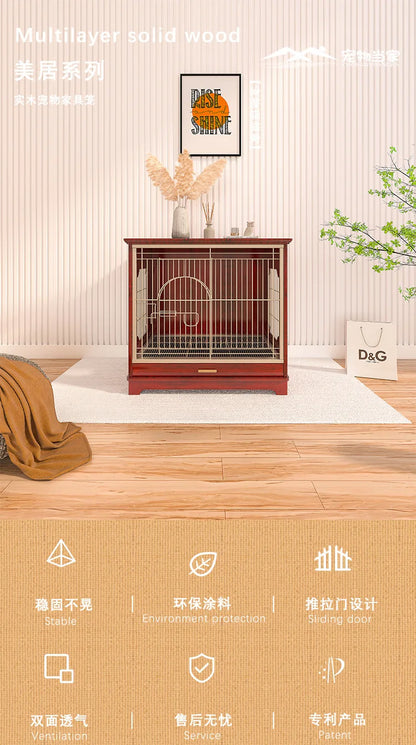 Spot solid wood Chinese dog cage, small and medium-sized Shiba Inu Teddy Corgi special high-end luxury furniture boutique dog ho