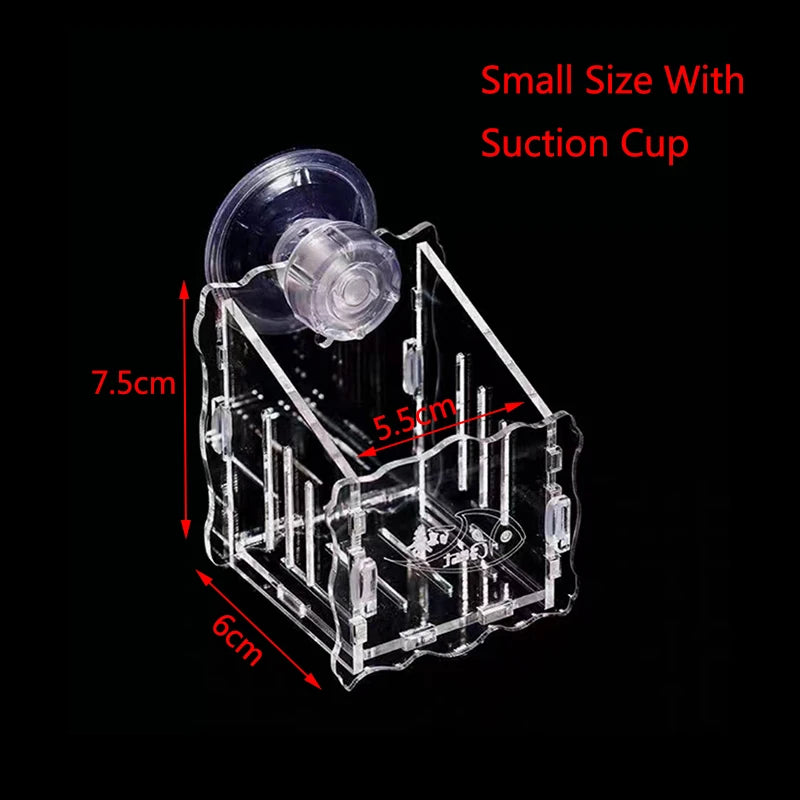 Hanging Fish Tank Crystal Acrylic Pot Polka Aquarium Decoration Water Planting Cylinder Cup Feeding Accessories with SuctionCup