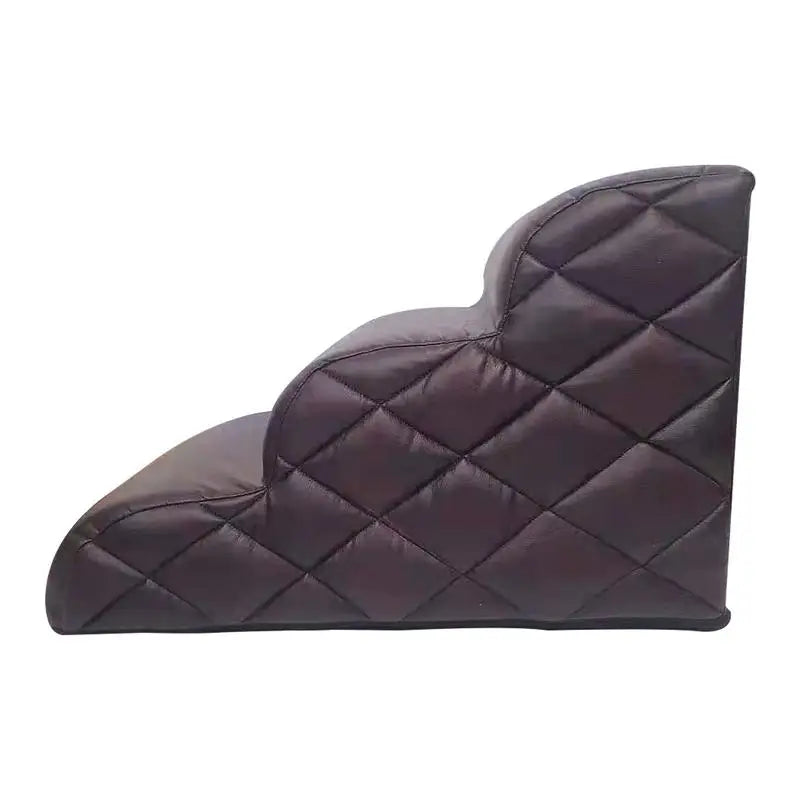 Pet Steps Dog Stairs Puppy Ladders Dog Furniture Non-Slip 3 Steps Dog Stairs Soft Leather Cover Bed Stairs Pet Cats Bed Steps