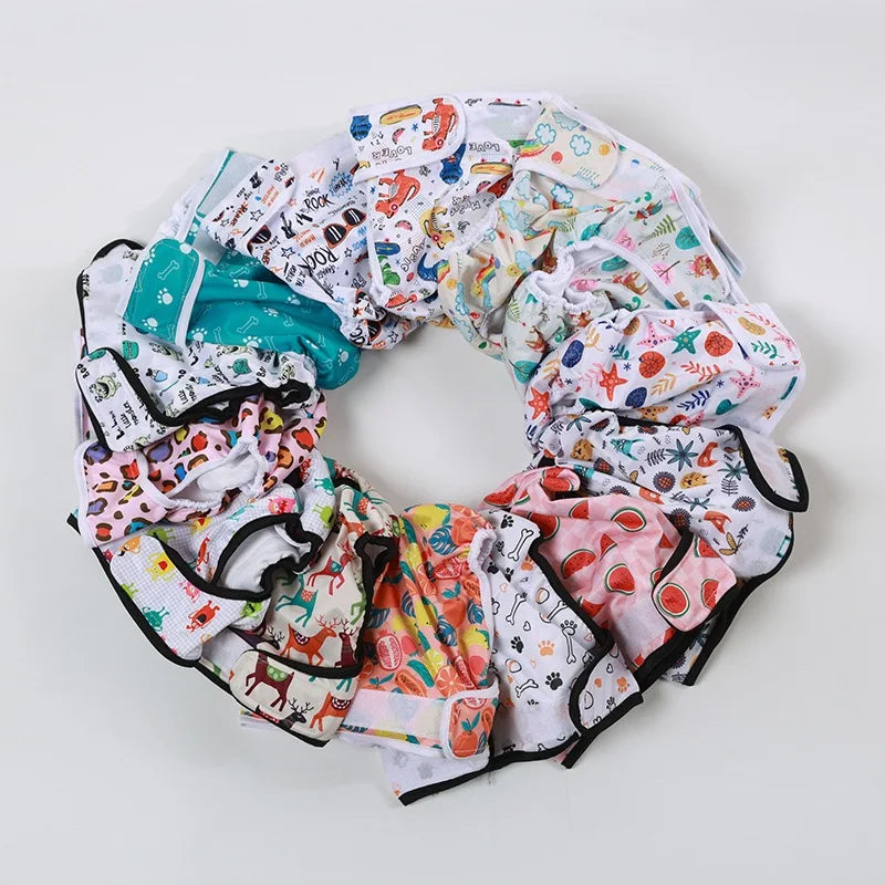 Cute Print Waterproof Physiological Pants Diapers Cotton Underwear for Small Puppy Safety Panties Breathable Girl Cat Clothes