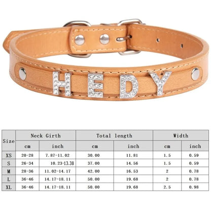 Custom Cat Dog Collar Personalized Rhinestone Puppy Collars Adjustable Letter Crown Charm Name Dog Necklace Chihuahua Id Collar