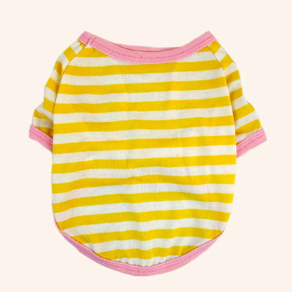 Stripe Dog T-shirt for Small Medium Dogs Cats Puppy Short Sleeve Cotton Shirt Pet Dog Summer Clothes French Bulldog Terrier