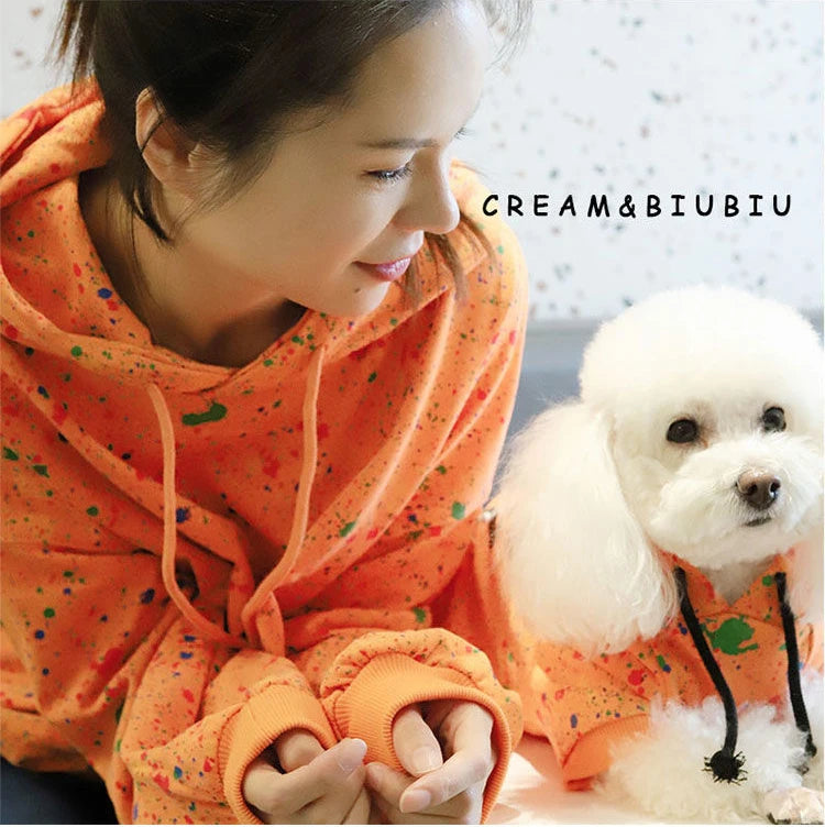 Dog Hoodie Dog Costume Pet Clothes Dog Clothes for Small Dogs Spring and Autumn Parent-child Wear Keep Warm Embroidery