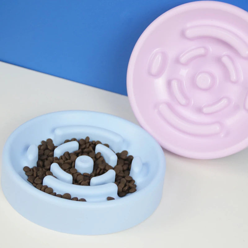 Plastic Dog Cat Slow Food Bowls Non-slip Food Storage Container Pet Feeding Dog Food Bowl Water Bottle For Pets Bowl Feeder Dish