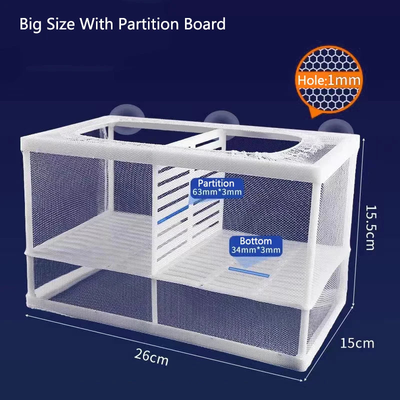Plastic Aquarium Fish Breeding Isolation Box Fish Tank Aquarium Breeder Hatching Incubator Fish Tanks Isolator Feeding Accessory