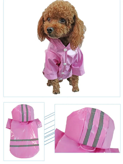 Dog Coat Waterproof PU Dog Raincoat for Small Dogs Cats Reflective Puppy Raincape Chihuahua Yorkies Pet Poncho dog raincoat