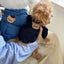 Fashion Dog Cowboy Costume Autumn Winter Dog Denim Jacket Bear Print Cardigan Pet Coat Kitten Puppy Clothing Chihuahua Pullover