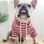 autumn winter fleece pet clothes dog hooded pet parent-child clothing stripe French Teddy small dog cat clothing